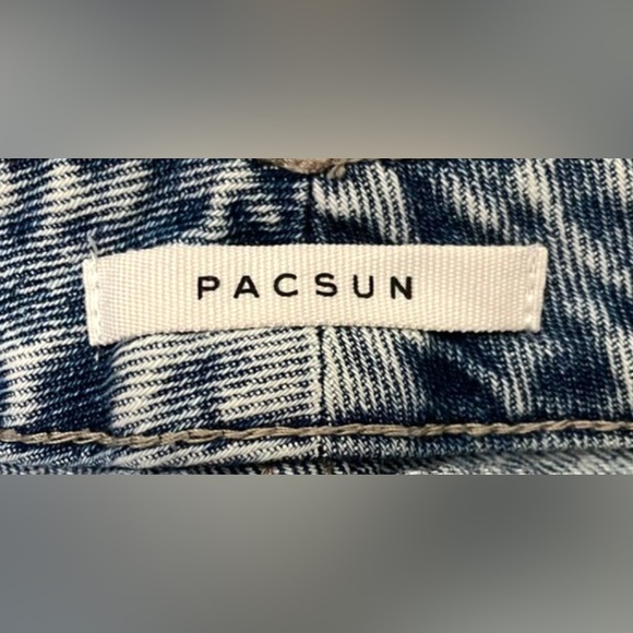 PacSun Mom Shorts High Waist Acid & Stone Washed Cotton Light Blue Wash Size 26 - Picture 8 of 11